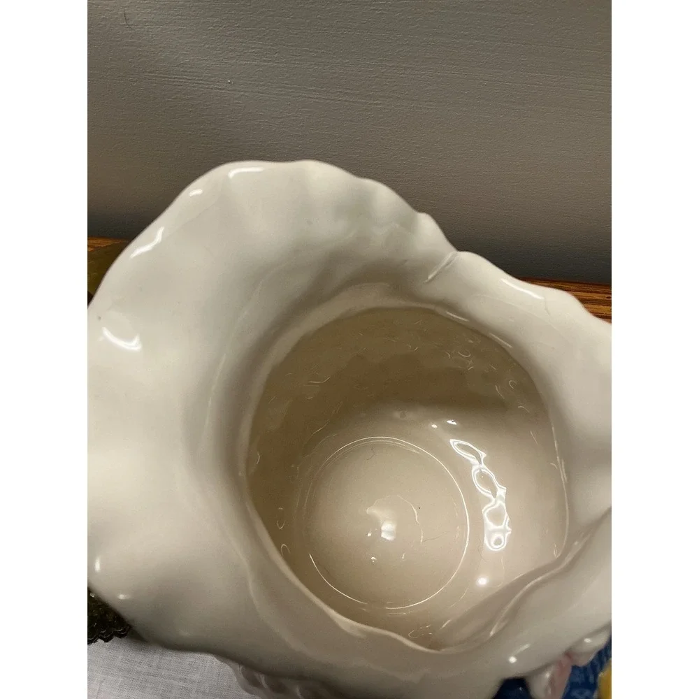 Vintage Ceramic Bluebird and Floral Hobnail Pitcher Decorative Creamer Vase - Picture 9 of 11